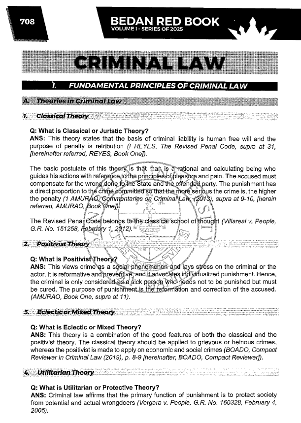 Bedan Redbook 2025 Criminal Law