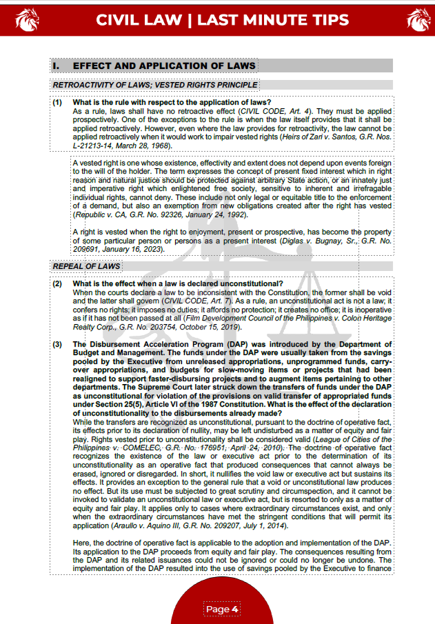 San Beda Bar Exam Last Minute Tips 2024-2025