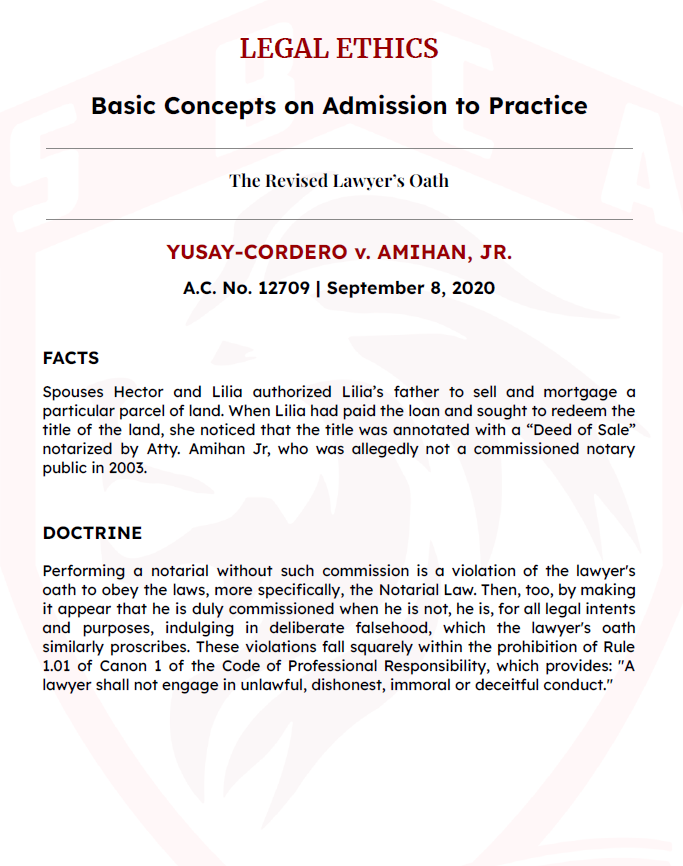 San Beda Bar Exam 2024 DOCTRINES (All Bar Subjects)