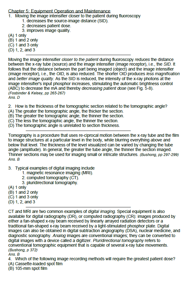 Radiology Technologist Licensure Exam Reviewer