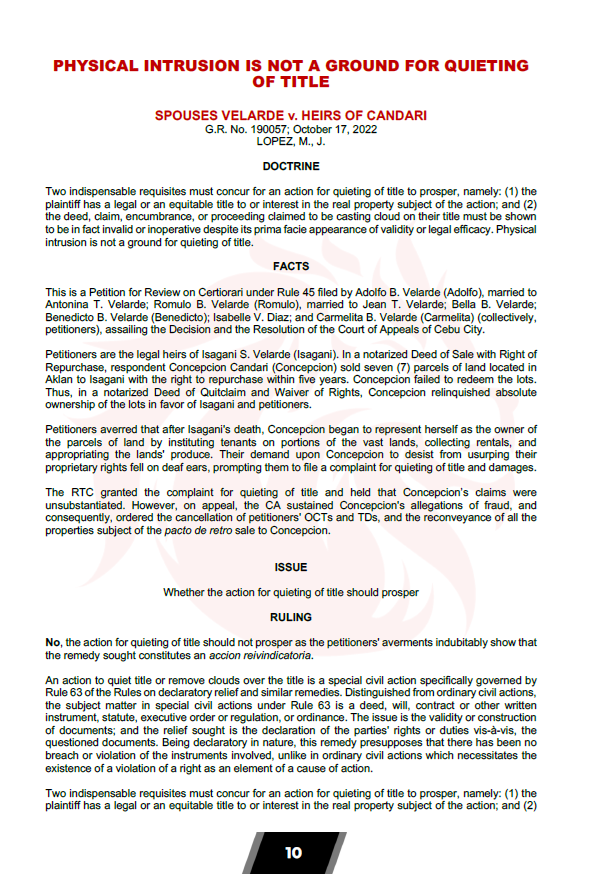 San Beda Case Digest 2024-25  Bar Exam Reviewer