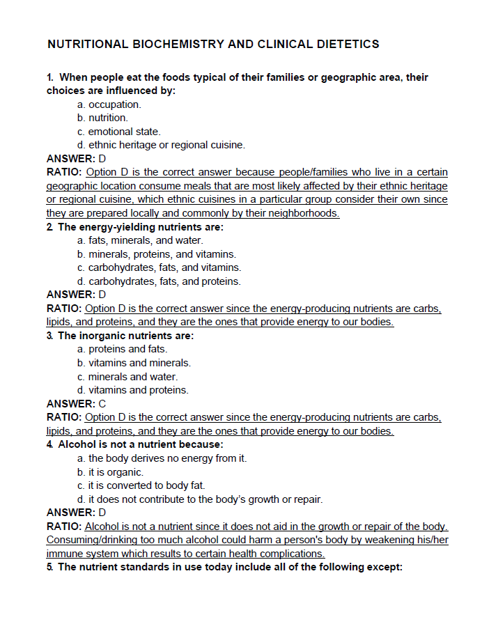 Nutritionists-Dietitians Licensure Exam Reviewer