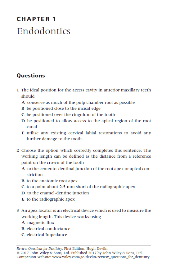 Review Questions in Dentistry