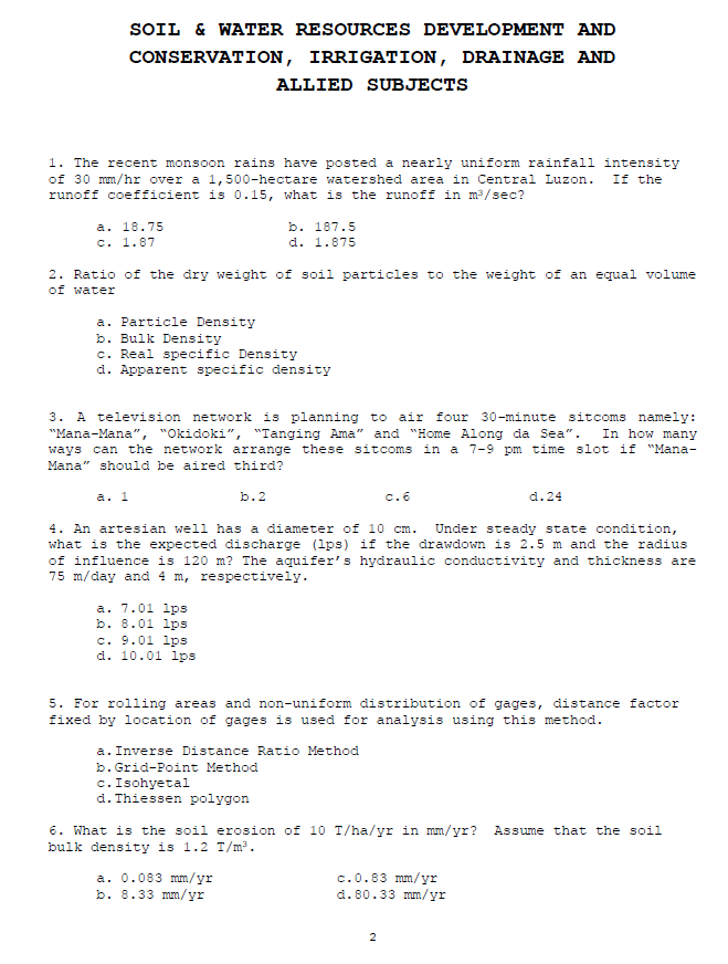 The Agricultural and Biosystems Engineering Licensure Exam Reviewer