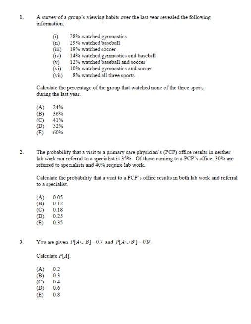 Insurance Actuarial Examination Reviewer