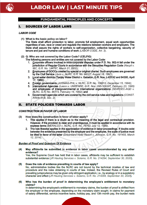 San Beda Bar Exam Last Minute Tips 2024-2025