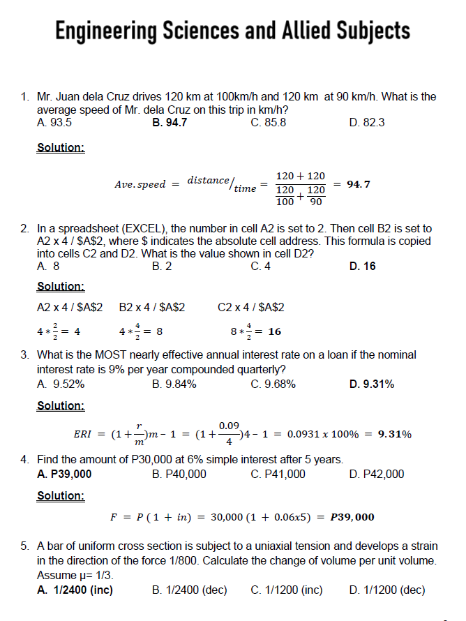 Mechanical Engineering Board Exam Complete Reviewer (All Subject Areas)