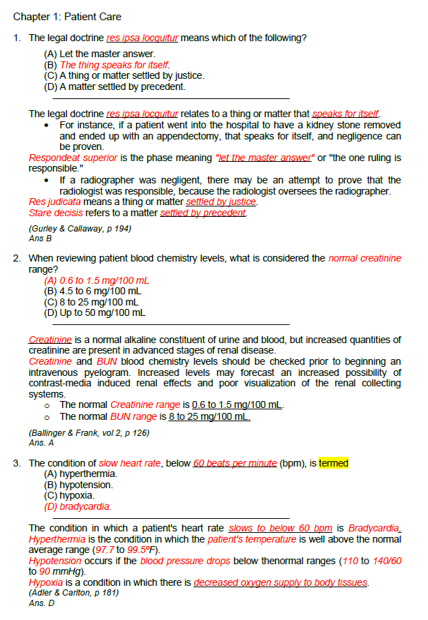 Radiology Technologist Licensure Exam Reviewer