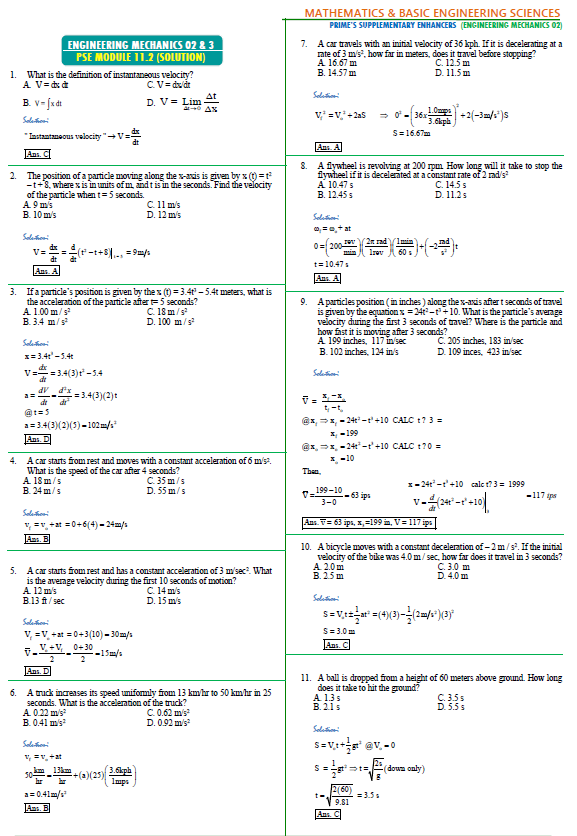 Mathematics and Basic Engineering Sciences Licensure Exam Reviewer
