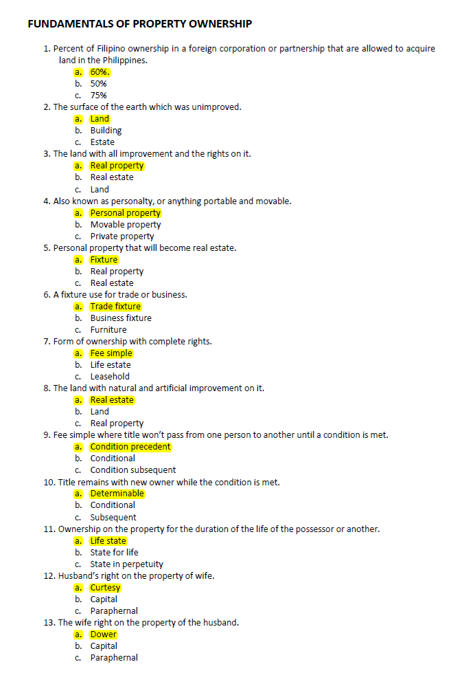 Real Estate Broker Licensure Exam Reviewer