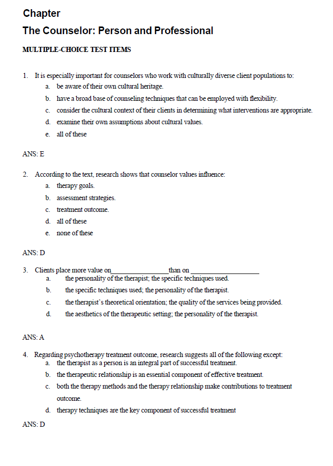 Guidance and Counseling Question Bank Reviewer